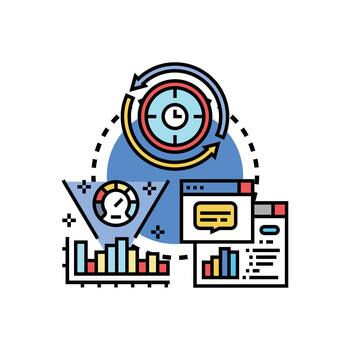 Process bottleneck visualization optimizing business performance analysis vector