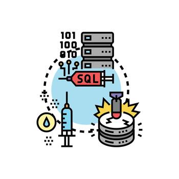 sql inyección vulnerabilidad hackear base de datos seguridad concepto vector