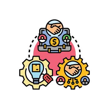 compartido software desarrollo proyecto colaboración concepto vector