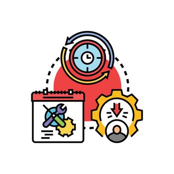 Work efficiency evaluation process with performance optimization vector