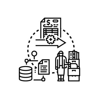 rápido documento Procesando. diseños eficiente administración sistema vector