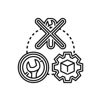 moderno No código solicitud. constructor plataforma creando software desarrollo solución vector