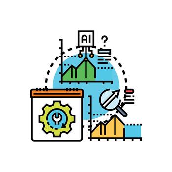Predictive forecasting process using artificial intelligence for data analysis vector