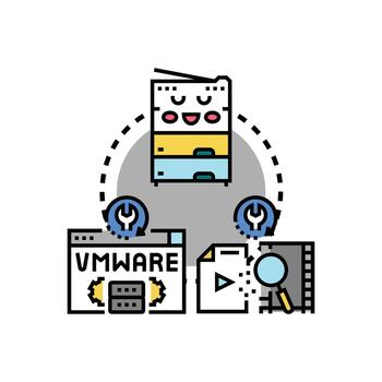 digital duplicados concepto para datos servidor virtualización proceso vector