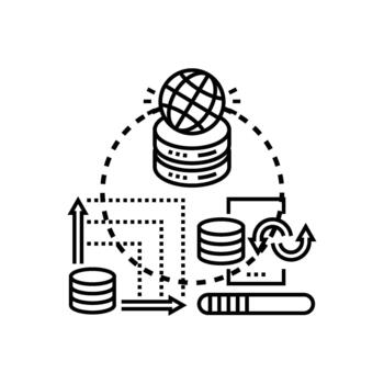 simplificado nube. datos Procesando tecnología concepto icono informática vector