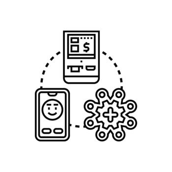 Functionality concept representing application, payment, and user experience vector