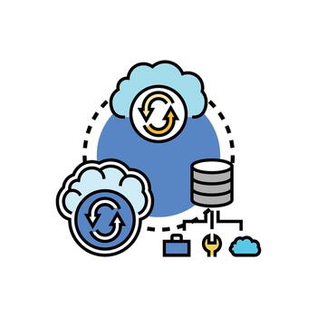 Version control system synchronizing data and managing. processes vector