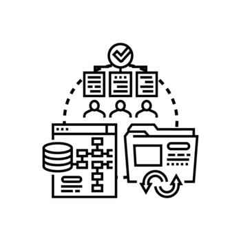 digital documento conversión proceso optimizando información administración vector