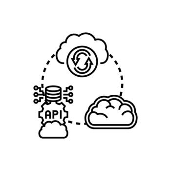 nube migración proceso datos información tecnología concepto vector