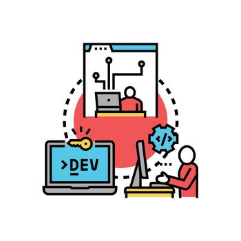 software desarrollador codificación Ingenieria y creando aplicaciones vector