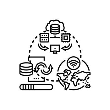 Edge computing data processing information exchange concept concepts vector