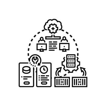 desplegable software sistema formas desarrollando variedad gerente servicios vector