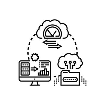 Resource access cloud computing network optimization concept vector