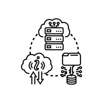 Saas sample storage library cloud computing concept vector