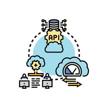 nube informática sistema mejorando software desarrollo mejoramiento y valor vector