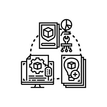 trabajando prototipo modelo para producto desarrollo proceso vector