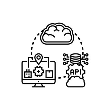 Software system deployment process cloud development mix infrastructure vector