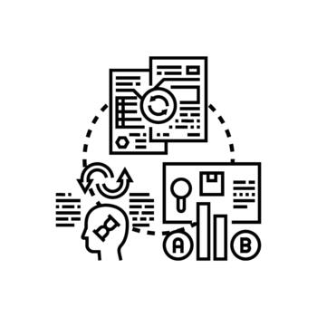 comparativo estudiar analizando formas datos haciendo decisiones vector