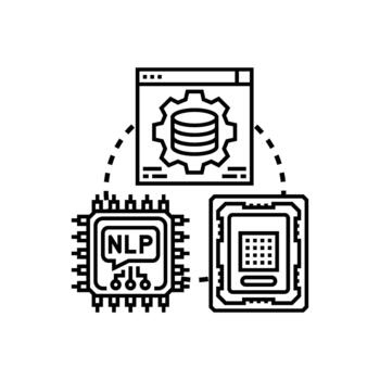 Digital memory chip minimal concept processing data information vector