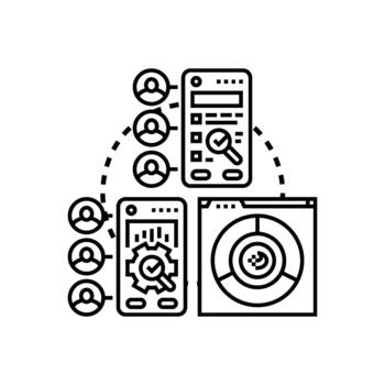 Usability clean testing process mobile application development vector