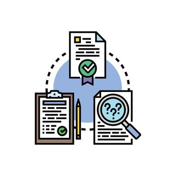variations Document validation process checking modern verification concept vector