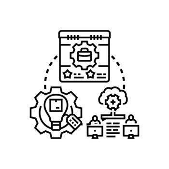 Shared coding workflow multipack remote. team collaboration vector