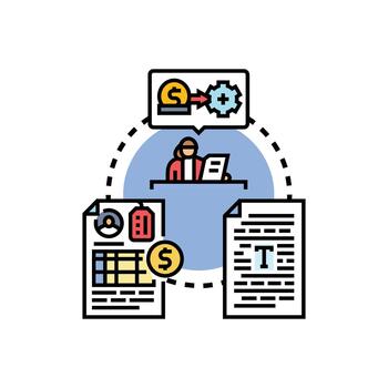 mira rápido documento Procesando eficiente. negocio flujo de trabajo vector