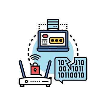 Passkey based data access security concept vector
