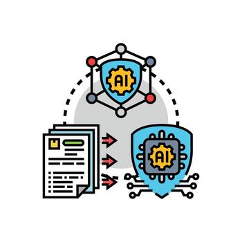 certificado autorización concepto con artificial inteligencia Procesando documentos vector