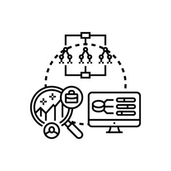 Random selection process concepts data analysis research. vector