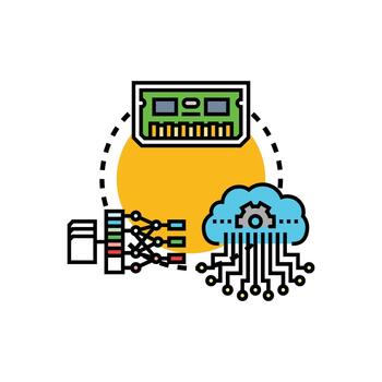 datos memoria representación Procesando información. a través de nube tecnologías diseños vector