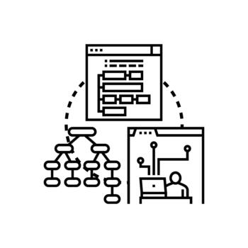 siguiendo programación idioma y codificación lógica vector
