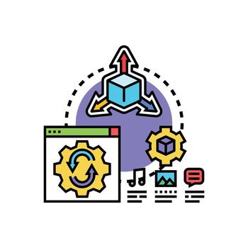 formas cambio de tamaño visual contenido digital mejoramiento. desarrollo vector