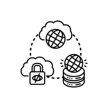 nube informática mejorando valor y seguro datos soluciones vector