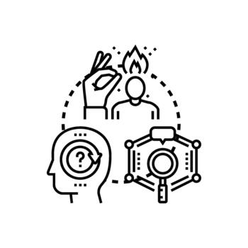 Creative thinking study developing new ideas variants solution. vector