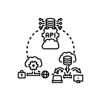 multi nube infraestructura servicios conectando datos y informática vector
