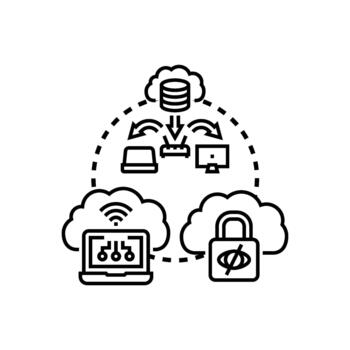 Cloud to cloud computing strategy for data migration vector