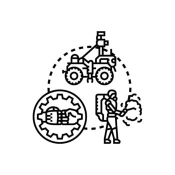 Robot design schematic developing future engineering technology vector