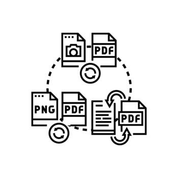 diversity Digital. document conversion process creating electronic data files vector