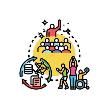 mira grupo aprendizaje proceso desarrollando intercambio. conocimiento vector