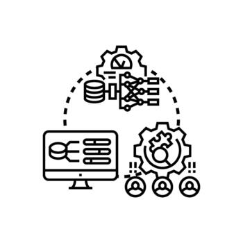Dataset acquisition process for machine learning development. vector