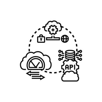 Utility infrastructure configuring. cloud computing and data vector