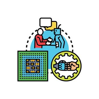 artificial inteligencia programación idioma. concepto desarrollo vector