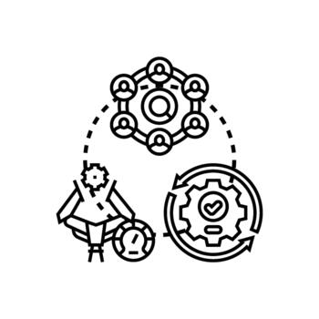 Streamlining business process,. pack optimizing workflow teamwork multistyle vector