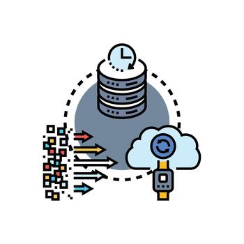 continuo datos arroyo. conjunto rastreo paquete múltiple Procesando concepto vector