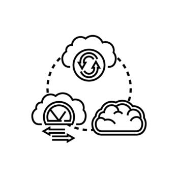 conjunto nube informática plataforma sistema concepto intercambiando datos vector