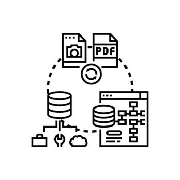 estilos archivo mudado documento datos tecnología proceso vector