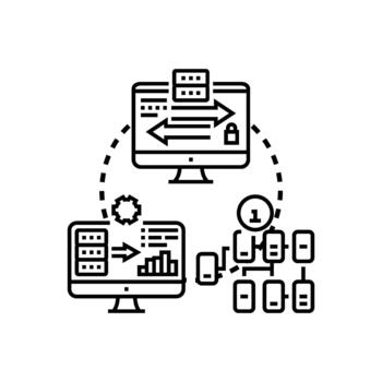 Network variations application interface minimal layer. technology concept vector