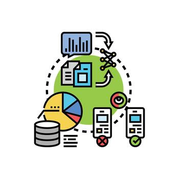 Visualizing data edition clarity forms information optimization process. vector