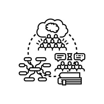 Knowledge based societies developing data. pack ideas vector